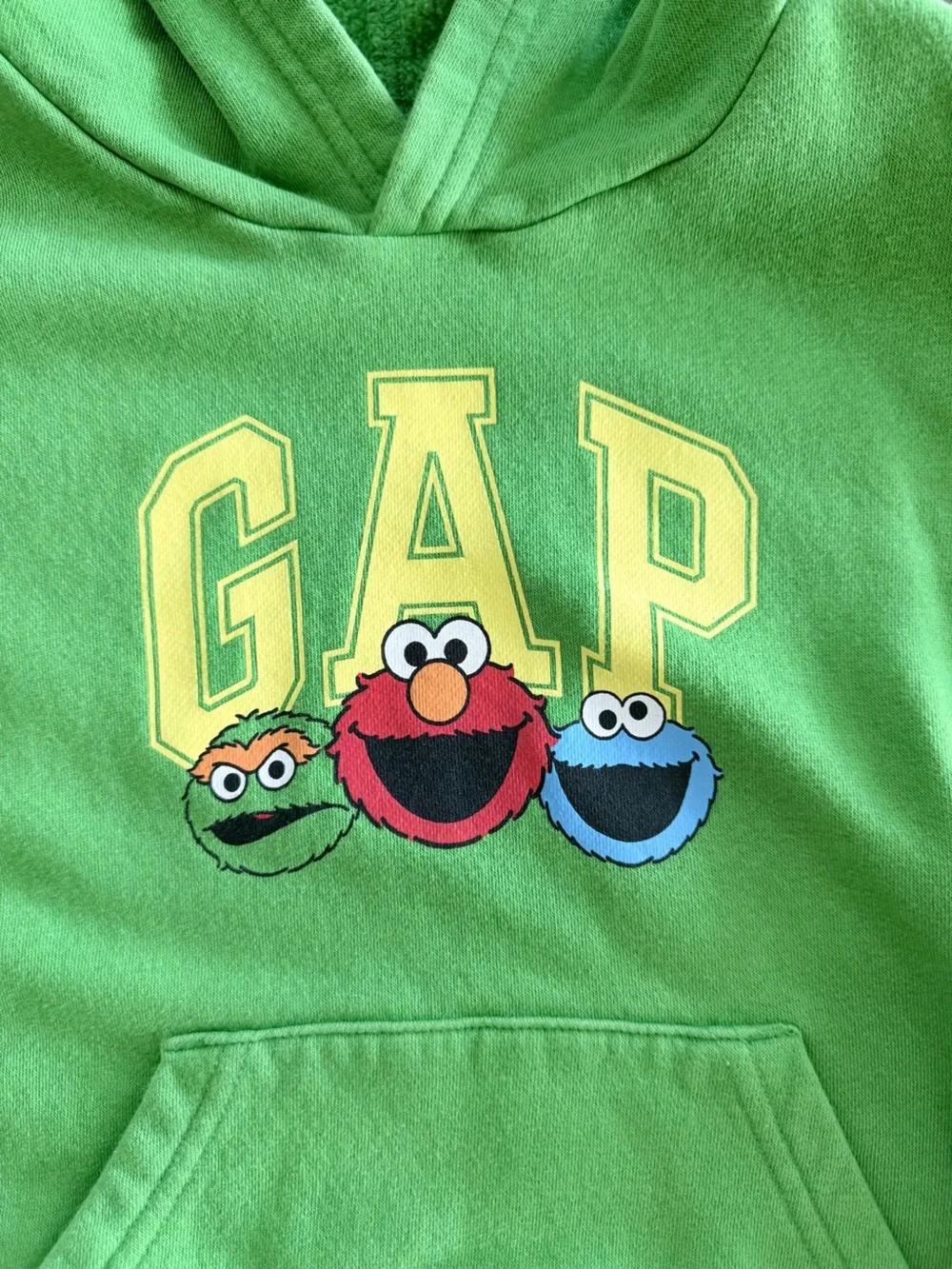 GAP Kids Neon Green Sesame Street Hooded Sweatshirt